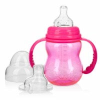 8 oz Handles with 3 Stage Wide Neck Non-drip Bottle, Aqua - Case of 24