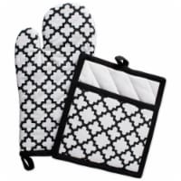 Lattice Oven Mitt & Potholder Set - White