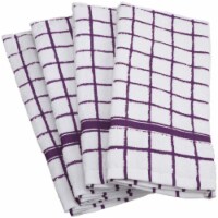 Eggplant Windowpane Terry Dishtowel Set - Set of 4