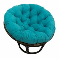 42 in. Rattan Papasan Chair with Micro Suede Cushion, Aqua Blue