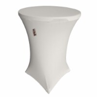 TCSpandex36Rx42H-WhiteX11 Round Spandex Cover for Bar High Cocktail Table, White - 36 & 42 in