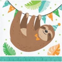 5 in. Sloth Party Beverage Paper Disposable Napkin, White - Case of 12 - 16 Count