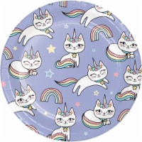 7 in. Sassy Caticorn Dessert Plates - 96 Count