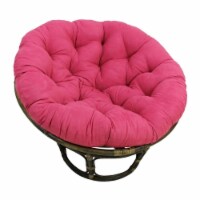 42 in. Rattan Papasan Chair with Micro Suede Cushion, Bery Berry