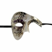 Phantom of the Opera Inspired Venetian Musical Masquerade Mask&#44; Purple & Silver