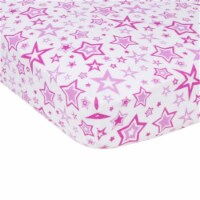 Radiant Orchid Stars Muslin Crib Sheet