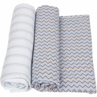 Blue & Gray Muslin Swaddle, 2 Pack