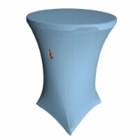 TCSpandex32Rx42H-BlueLightX18 Round Spandex Cover for Cocktail Highboy Table, Blue Light - 32