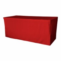 TCpop-fit-96x30x30-RedP98 2.77 lbs Polyester Poplin Fitted Tablecloth, Red