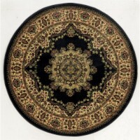 1191-2255-BLACK 5 ft.3 Round Castello Area Rug - Black