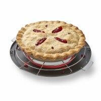 Nifty Pizza and Pie Baking Rack – Built-In Drip Pan, Multipurpose, Non-Stick Chrome Finish