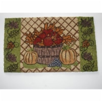 Geo Crafts G152 HARVEST W-LEAFS 18 x 30 in. PVC Backed Pumpkin with Leaf Border Doormat