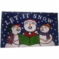 Geo Crafts G158 SNOWMEN 18 x 30 in. PVC Backed Coir Doormat, Let it Snow Snowmen