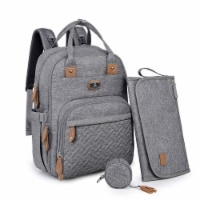 Dikaslon Diaper Bag Backpack with Portable Changing PadGray