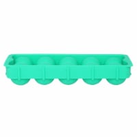 HIC Silicone Cannonball Sphere Whiskey Ice Ball Mold Tray, Vintage Blue