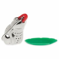 Harold Import Stainless Steel Frog Tea Infuser with Lily Pad Drip Tray Perspective: Main