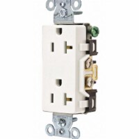 Sim Supply Receptacle,White,125VAC,Decorator Outlet DRS20WHI