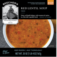 Beecher's Red Lentil Vegan Frozen Soup Perspective: Main