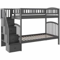 AFI Westbrook Staircase Bunk Twin Over Twin in Gray
