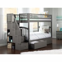 AFI Westbrook Staircase Storage Bunk Twin Over Twin in Gray