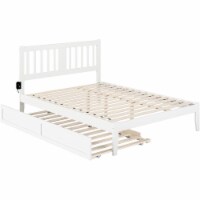 AFI Tahoe Queen Spindle Bed and Trundle with USB Charger in White
