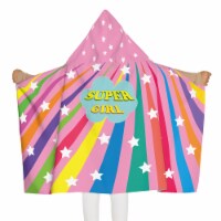 Kids Hooded Bath Beach Towel Super Girl Terry Poncho Towel for Pool Swimming