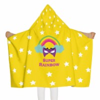 Kids Hooded Bath Beach Towel Super Rainbow Terry Poncho Towel for Pool Swimming