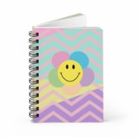 lined Notebook Spiral Happy Smile Flower  College Ruled Notebook for Journaling
