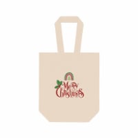Christmas Cotton Double Wine Carrier Tote Bag Portable Wine Bag Drawstring Wine Tote Bag