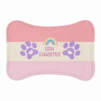 Stay Pawsitive Pink Dog Mat for Food Daily Cute Pet Placemat Non-Slip Pet Feeding Mat