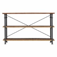 Homelegance Rustic Modern Wood Metal Sofa Table TV Stand Console Unit, Black