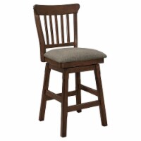 Lexicon Schleiger Counter Height Dining Swivel Chair in Dark Brown (Set of 2)