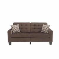 Lexicon Lantana Tufted Microfiber Sofa in Chocolate
