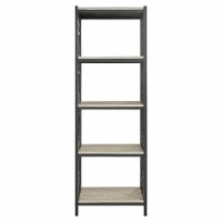 Lexicon Fairhope 5 Shelf Faux Marble Bookcase in Black