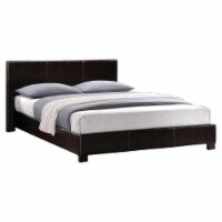 Lexicon Zoey Faux Leather Queen Upholstered Bed in Dark Brown