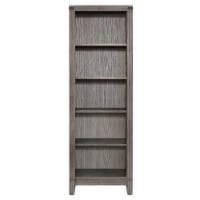 Lexicon Woodrow Industrial 5 Shelf Bookcase in Gray