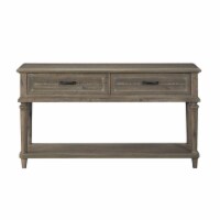 Lexicon Cardano Wood 2 Drawer Console Table in Driftwood Light Brown