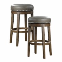 Lexicon Whitby 30.5 Inch Pub Height Round Swivel Seat Bar Stool, Gray (2 Pack)