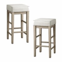 Lexicon Pittsville 29  Faux Leather Bar Stool in White (Set of 2)