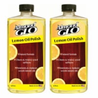 Almond Glo 2 Pack Lemon Oil Polish, 16 oz -Natural Lemon Scented Wood Cleaner & Polish