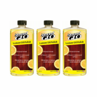 Almond Glo 3 Pack Lemon Oil Polish, 16 oz -Natural Lemon Scented Wood Cleaner & Polish