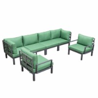 Leisuremod Hamilton 6-Piece Aluminum Patio Conversation Set With Cushions