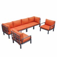 Leisuremod Hamilton 6-Piece Aluminum Patio Conversation Set With Cushions
