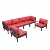 Leisuremod Hamilton 6-Piece Aluminum Patio Conversation Set With Cushions