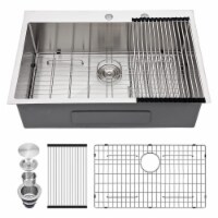 Sarlai ST3022R1 30 Inch Round Corner Deep Single Kitchen Sink, Stainless Steal