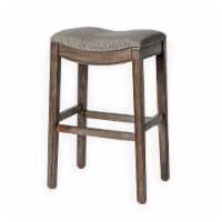 Maven Lane Adrien Backless Saddle Kitchen Bar Stool, Walnut Finish