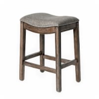 Maven Lane Adrien Backless Saddle Kitchen Counter Stool, Walnut Finish