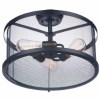 Maxim 20110BKNAB Palladium 3-Light Flush Mount, Black & Natural Aged Brass