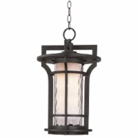 Maxim 65788WGBO 19 in. Oakville LED 1-Light Outdoor Hanging Lantern, Black Oxide