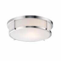 Maxim Lighting 10270WTSN Rogue E26-Flush Mount, White & Satin Nickel